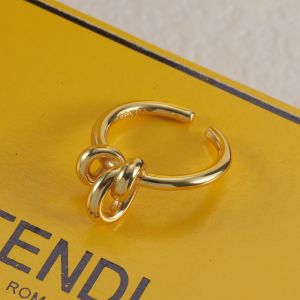 Fendi Filo F Open Ring In Metal Gold