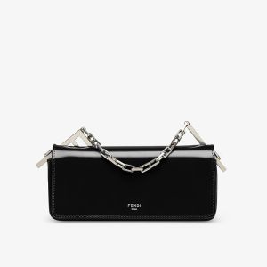 Fendi First Sight Pouch In Calf Leather Black