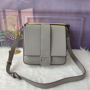 Fendi Medium Baguette Messenger In Cuoio Romano Leather Grey