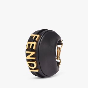 Fendi Nano Fendigraphy Hobo Bag In Calf Leather Black