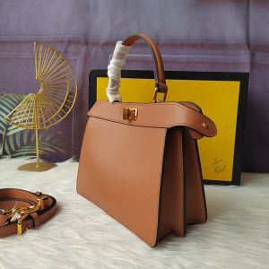 Fendi Petite Peekaboo ISeeu Bag In Nappa Leather Brown