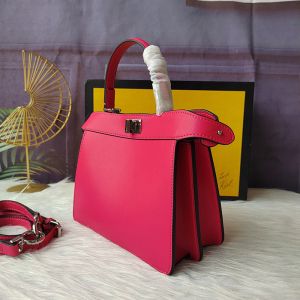 Fendi Petite Peekaboo ISeeu Bag In Nappa Leather Rose