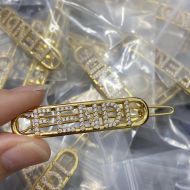 Fendi Fendigraphy Hair Clip In Metal with Crystals Gold