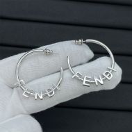 Fendi Fendigraphy Hoop Earrings In Metal Palladium