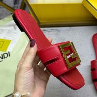 Fendi FFold Slides Women Leather Red