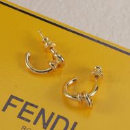 Fendi Filo F Earrings In Metal Gold