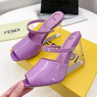 Fendi First Sandals Women Patent Leather Purple