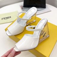 Fendi First Sandals Women Patent Leather White