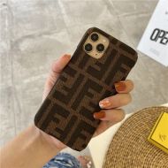 Fendi iPhone Case In FF Motif Fabric Brown