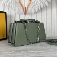 Fendi Medium Peekaboo Cut bag In Calf Leather Green