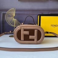 Fendi Mini O'Lock Camera Case In Calf Leather Grey