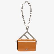 Fendi Nano F Bag In Calf Leather Brown