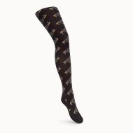 Fendi Pantyhose In Fendi Mania Motif Nylon Black