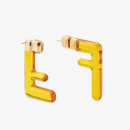 Fendi Small FF Earrings In Plexiglass Yellow