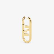 Fendi Small O'Lock Oval Earrings In Metal Gold