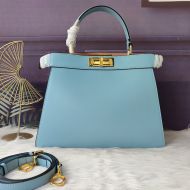 Fendi Small Peekaboo Iseeu Bag In Nappa Laether Sky Blue