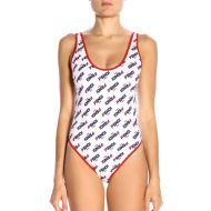 Fendi Swimsuit Women Fila Motif Lycra White/Red