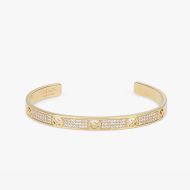 F Is Fendi Bangle Bracelet In Metal with Crystals Gold