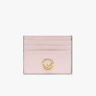 F is Fendi Card Holder In Calf Leather Pink